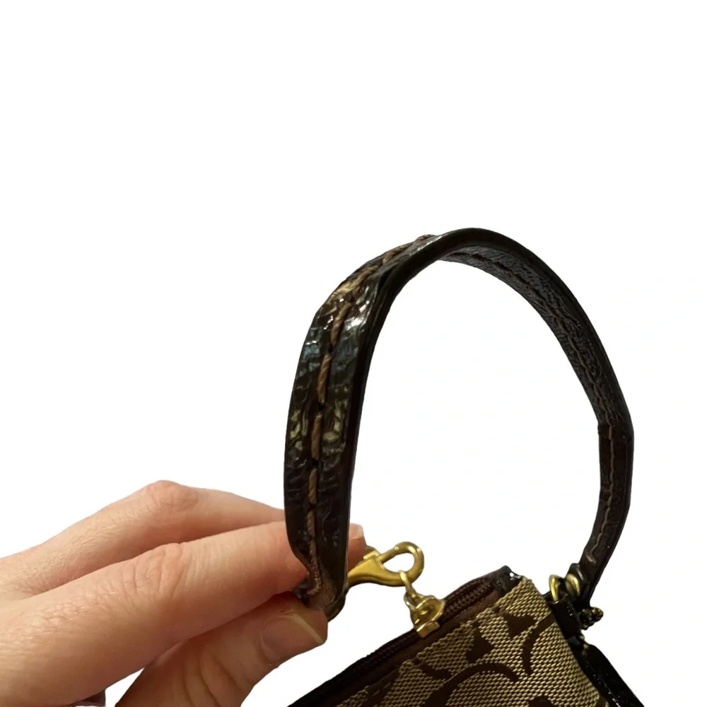 Coach Wristlet Dark Brown Logo